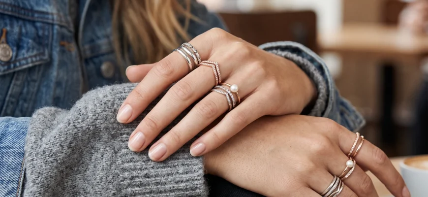 Кольца Pandora на каждый день какие модели легко сочетать с разной одеждой